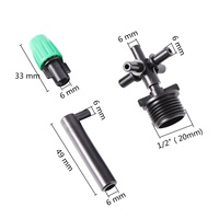 Système d'irrigation par brumisation de jardin, pulvérisateur atomisant avec eau, buse de brumisation à 5 voies, refroidissement, humidification, fournitures