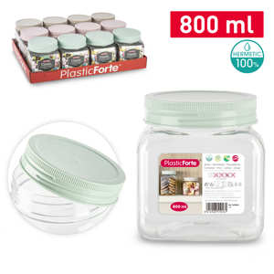 Contenitore Quadrato PlasticForte 800 Ml con Chiusura Ermetica per Conservazione Domestica - Product Image 1