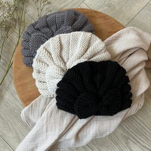 Gorro de tela de invierno 2025 para bebés y niños pequeños, bonito <span class=keywords><strong>turbante</strong></span> infantil y gorro de punto para niños y niñas, Color sólido Simple, suave y cálido - Product Image 1