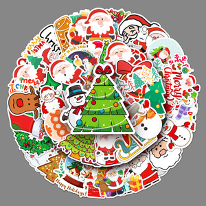 Wholesale 50pcs <b>Christmas</b> Graffiti Stickers Cartoon DIY Phone Cases Luggage Self-Adhesive Stickers Waterproof - Product Image 3