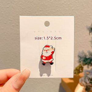 Badge découpé en métal argenté de Noël avec motif de sapin de Noël, bonhomme de neige, cloches, rennes et cannes en sucre - Épingle souvenir - Product Image 5