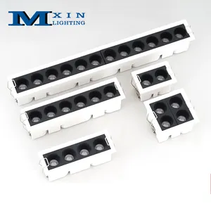 Luz LED lineal empotrada rectangular IP65 resistente al agua para Baño Luz LED lineal 3*2W 6*2W 12*2W 3030