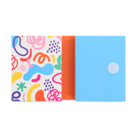 Lot de notes autocollantes mignonnes et variées dans un carnet compact rembourré, six motifs et tailles assorties, produits de bureau de qualité supérieure avec points Velcro