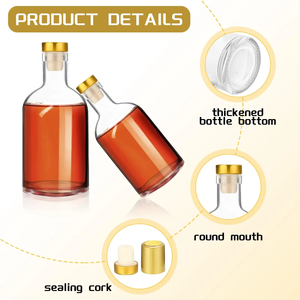Bottiglie in Vetro Trasparente Multiuso Riutilizzabili da 375ml con Tappo in Sughero, a Prova di Perdite, per Salsa di Soia Calda, Marmellata, Tequila - Product Image 5