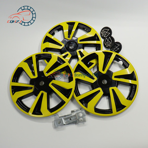 CQHZJ, cubierta de cubo de rueda de motocicleta de apariencia negra y amarilla de alta calidad, <span class=keywords><strong>tapacubos</strong></span> personalizado de plástico, uso para Re225 Re205 para BAJAJ - Product Image 3