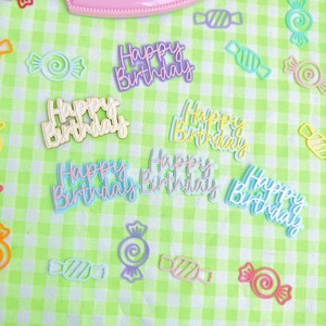 ของตกแต่งเค้กอะคริลิค รูปน้ำผึ้งและของหวาน สุขสันต์วันเกิด ของตกแต่งคัพเค้ก ของตกแต่งงานวันเกิด - Product Image 3