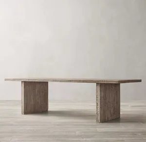 Muebles para el hogar, mesa de comedor Rectangular de madera de roble, diseño moderno, estilo americano, sólida, 3 años, 1 pieza, venta al por mayor