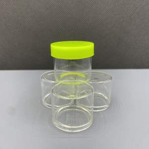 Bocaux en verre borosilicate haute résistance 6 ml avec couvercles en silicone, design à parois droites sans col, pour baume à lèvres, mini pot - Product Image 1