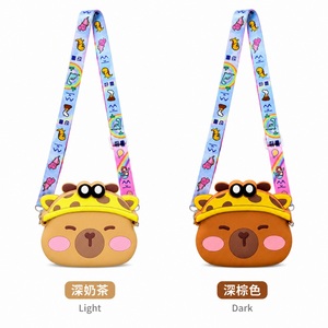 Capybara Silicone Zipper Crossbody Bag <b>Cute</b> Cartoon 3D Mini Soft Handmade Shoulder <b>Purse</b> Kids Waterproof Toddler Coin Pouch - Product Image 5