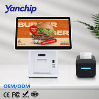 Caisse enregistreuse POS à double écran de 15,6 pouces, système Windows, imprimante intégrée de 58 mm / 80 mm, Bluetooth / WiFi, pour caisse enregistreuse de vente au détail