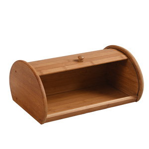 Caja para pan de bambú con tapa enrollable, color natural, 30x40.5x18.5cm, para conservar la frescura, para uso en la cocina. - Product Image 4
