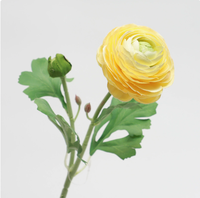 Ranunculus artificiel réaliste en gros, tige de 50 cm en soie pour décoration de mariage et d'événements de luxe, personnalisable en vrac