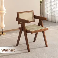 Chaise Chandigarh Design moderne nordique fauteuil en bois massif rotin Simple PU pour usage domestique commercial loisirs famille d'accueil chaise de salle à manger