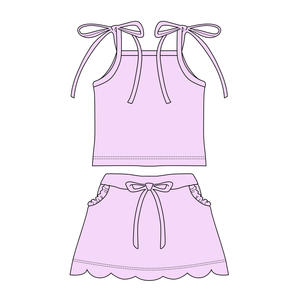 Précommande MOQ 5 – Tenues d'été festives en coton biologique pour filles, avec bordure festonnée – Vêtements en gros pour enfants, nouvelle mode, directement de l'usine - Product Image 3