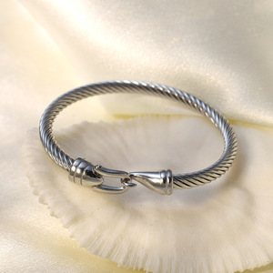 Stainless Steel Geometric Cable Braided Bracelet Horseshoe Buckle Unisex Jewelry Gift Fashion Cuff Bracelets - Product Image 3
