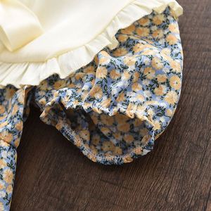 Abito Estivo Hanou con Maniche a Sbuffo, Gonna a Vita Alta, Colletto Floreale, Vestito da Festa per Ragazze Adolescenti, Moda <span class=keywords><strong>Bambina</strong></span>, Vendita Calda - Product Image 4