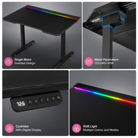 Bureau d'ordinateur AOR à réglage électrique avec design ergonomique, conçu pour les compétitions e-sport intelligentes