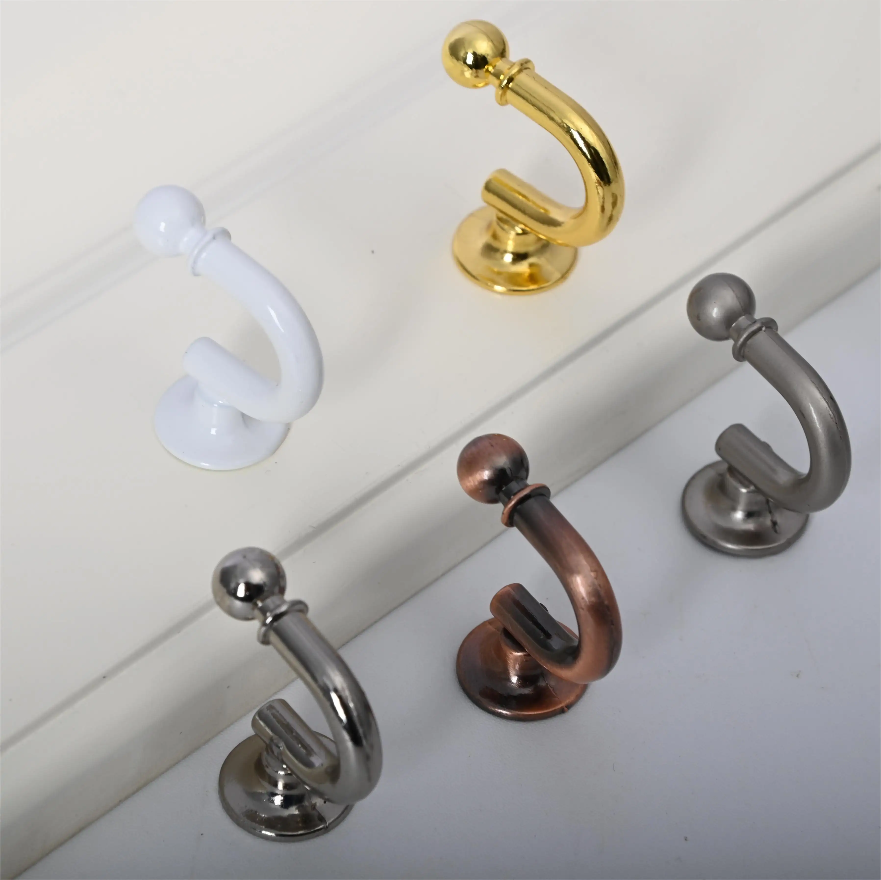 Wall Mounted Zinc Alloy Single Coat Hooks Hat Hanger Robe Clothes Hook