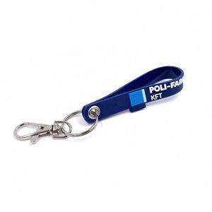 Good Quality Personalized Cheap Silicone Key <b>Ring</b> Wristband Bracelet Custom Rubber Keychain - Product Image 3