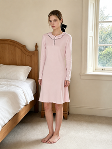 Pigiama <span class=keywords><strong>da</strong></span> donna Glamour Custom, abbigliamento <span class=keywords><strong>da</strong></span> casa in <span class=keywords><strong>modal</strong></span> ecologico, pigiama in maglia a maniche lunghe, <span class=keywords><strong>camicia</strong></span> <span class=keywords><strong>da</strong></span> <span class=keywords><strong>notte</strong></span> in cotone, abito <span class=keywords><strong>da</strong></span> <span class=keywords><strong>notte</strong></span> per il tempo libero - Product Image 4