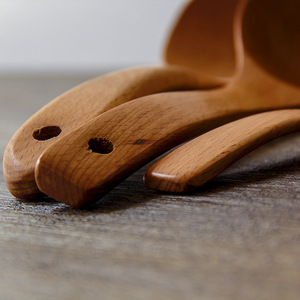 Ensemble de cuillères à café et à soupe en <span class=keywords><strong>bois</strong></span> de hêtre de style japonais certifié SGS FDA FSC, sans peinture, anti-moisissure, anti-fissuration, ergonomique pour café - Product Image 3