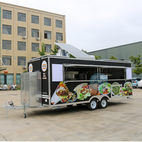 Remorque Alimentaire Mobile Économique avec Cuisine Complète et Panneaux Solaires Camion Restauration de 20 Pieds