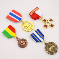 Médailles commémoratives militaires personnalisées de haute qualité en alliage 3D avec logo en relief, pour expéditions des forces armées, avec ruban