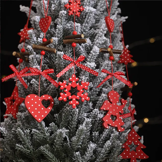 2D 3D süblimasyon noel süs ahşap asılı kolye yıldız noel ağacı kar noel ağacı süslemeleri hediye ev partisi için