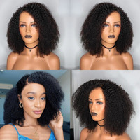 Échantillons Gratuits Perruques Brésiliennes Sans Colle Tressées en Gros Afro Kinky Curly avec Fermeture en Dentelle HD Cheveux Humains Vierges 5x5 4x4 pour Femmes Noires