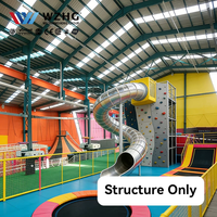 Parc de trampolines familial en acier galvanisé certifié, sécurisé, 100 pieds de large, résistant au vent, massif