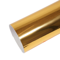 Vinilo Autoadhesivo de PVC Polimérico de Alta Calidad para Envoltura de Automóviles, 1.52*28m, Plateado/Dorado/Rojo/Azul/Verde/Morado, Alta Elasticidad, Cambia de Color