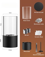 Cheminée de table au bioéthanol avec brûleur en PU, temps de combustion prolongé, foyer portable, petite cheminée pour l'intérieur et l'extérieur