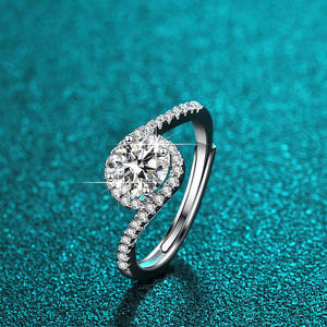 Oahlan Hoge Kwaliteit 925 Sterling Zilver Verstelbare Dames Verloving Trouwring Met 1.0ct Moissanite Prong Instelling - Product Image 3