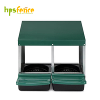 Nichoir automatique moderne pour poules d'extérieur, 2 compartiments en plastique avec plateau de collecte des œufs pour poules pondeuses