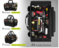 Sac à outils pour électricien 600D, robuste, multifonctionnel, pour le rangement des outils, sac à outils techniques portable, sac à outils électriques