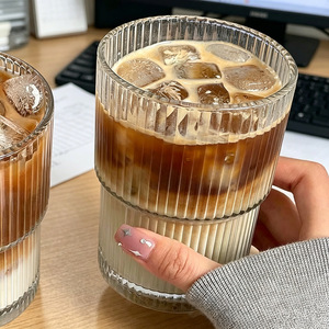 Glass Drink Cup With Lid And Straw For Coffee Office Use Solid Color Single Cup - Product Image 3