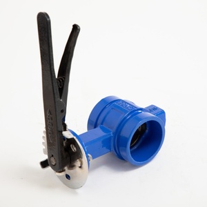 วาล์วผีเสื้อแบบมีร่องเหล็กหล่อ DN65 แบบใช้มือสำหรับสื่อของเหลว - Product Image 2