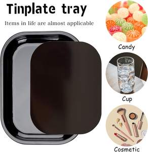 Plateaux roulants rectangulaires de petite taille de haute qualité en gros, plateau en étain pour servir de la nourriture, plateau roulant personnalisé à vendre - Product Image 3