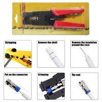 Alicates Pelacables para Cable Coaxial de TV, Herramienta de Crimpado para Conectores BNC RCA F, Cable Coaxial CATV, para RG59 RG6