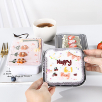 Emballage blister rétro dessiné à la main, inviolable, facile à décoller, à base végétale, pour tranches de gâteau à la crème, idéal pour boulangeries artisanales et kiosques de desserts