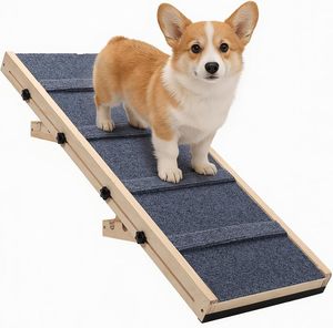 <span class=keywords><strong>Rampe</strong></span> d'accès réglable <span class=keywords><strong>pour</strong></span> <span class=keywords><strong>chien</strong></span> - 36x14 pouces, design pliable antidérapant, surface de tapis sécurisée <span class=keywords><strong>pour</strong></span> chiens de petite/moyenne taille, utilisation intérieure à domicile - Product Image 5
