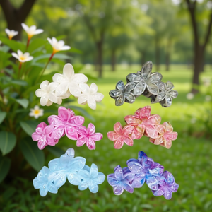 Fermaglio per capelli a forma di frangipani con 3 fiori da 9 cm per donne e ragazze - Product Image 2