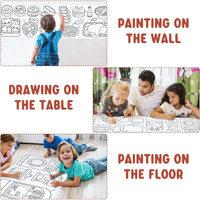 Rouleau de dessin créatif réutilisable de 3 m pour enfants, papier de peinture opaque pour coloriage et gribouillage, jouets artistiques DIY pour enfants