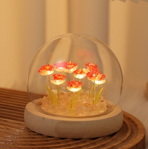 Gift Lamp Valentine's Day Birthday DIY <strong>Craft</strong> <strong>Light</strong> Room Table Lamp Decor Tulip Rose Flower <strong>Lights</strong> DIY Glass Dome Night <strong>Light</strong> - Product Image 5