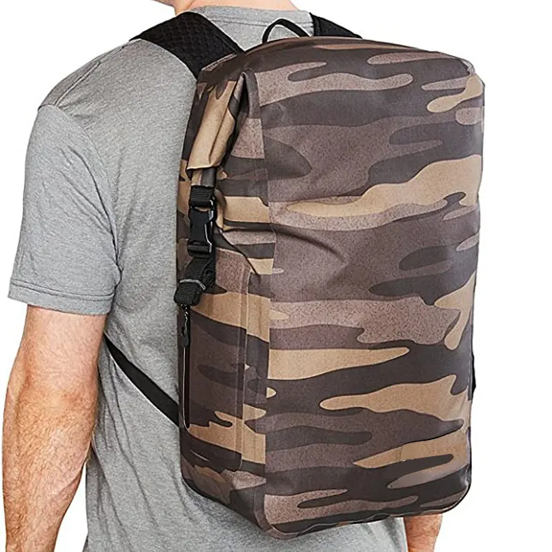 OEM ODM 40-80L Factory wholesale PVC material Camo Tactical Backpack bag for travel outdoor climbing mountaineering