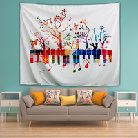 Instrument Rock Style Amant Guitare Trippy Note de Musique Tapisserie Tenture Murale pour Chambre