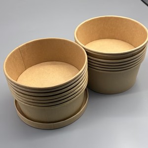 Bol alimentaire en papier kraft pour la restauration commerciale, biodégradable, impression personnalisée, micro-ondable, bol à salade à emporter - Product Image 4