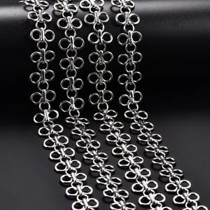 Collar de Cadena de Eslabones Hecho a Mano Tradicional Chino con Nudo de Acero Inoxidable, Color Plata, Regalos de Bendición - Product Image 1