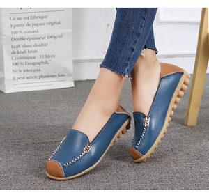 Mode féminine PU mocassins chaussures plates reniflard doux anti-glissant bout fermé bureau décontracté marche plate-forme chaussures personnalisable - Product Image 6