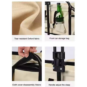 Ngoài trời Vườn công viên tiện ích trẻ em Wagon xách tay 4 bánh xe bãi biển Xe đẩy giỏ hàng có thể gập lại cắm trại Xe đẩy gấp Wagon - Product Image 4